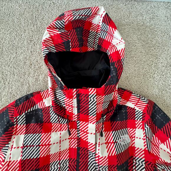 North Face TNF 3 in 1 Monarch Triclimate Jacket Red Plaid Women Ski Snow - Picture 11 of 16